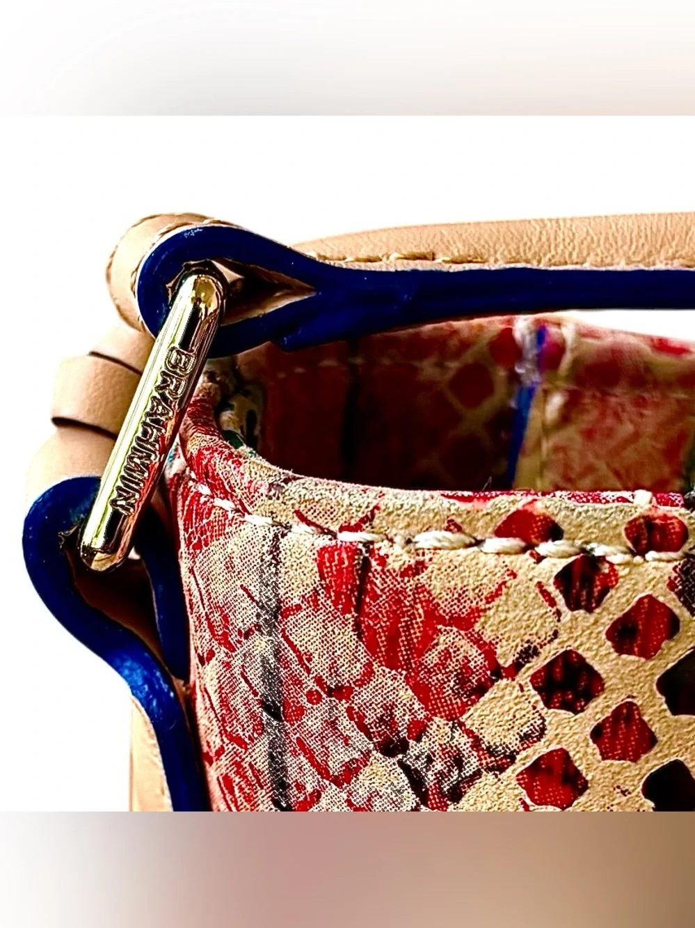 BRAHMIN Multicolored Snakeskin Print Leather Hobo